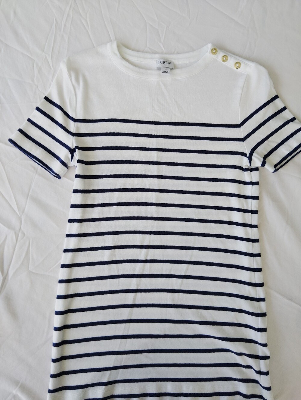 J. Crew Navy and White Striped Short Sleeve Tee